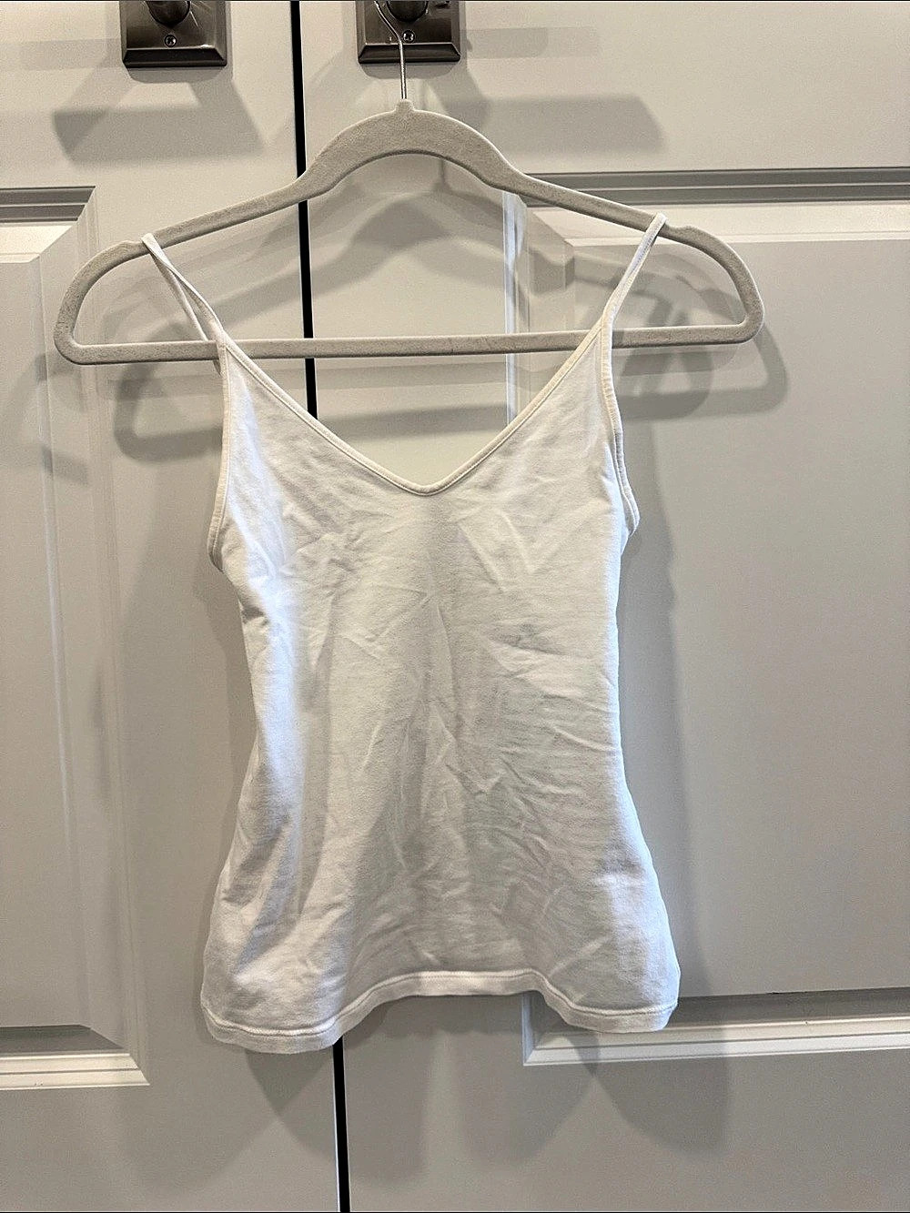 Express Best Loved V-Neck Cami White Tank Top